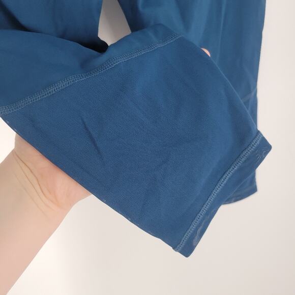 Zyia Brillant Blue Mesh Hif Waist Crop Corsair Leggings 12 - Picture 6 of 10